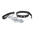 Чёрный ошейник с поводком Blush Novelties Collar and Leash 520070