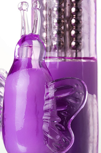 Фиолетовый вибратор с бабочкой для клитора A-toys High-Tech fantasy 761032 (22,4 см)