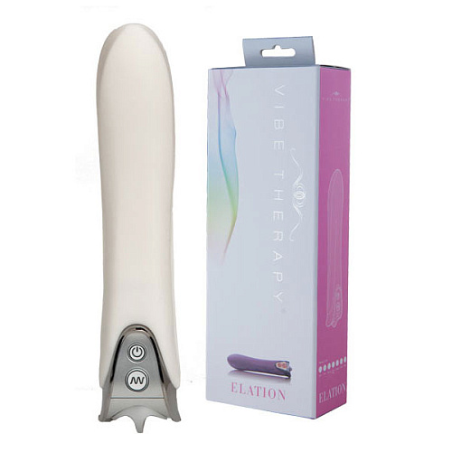 Белый вибромассажёр из серии VIBE THERAPY Vibe Therapy ELATION 50654 (17 см)