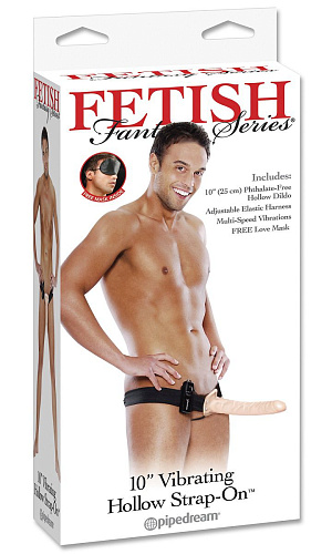 Мужской полый страпон телесного цвета с вибрацией Pipedream Vibrating Hollow PD3947-21