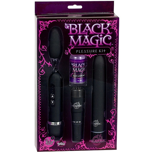 Чёрный вибронабор Doc Johnson Black Magic Pleasure Kit 0951-10-BX