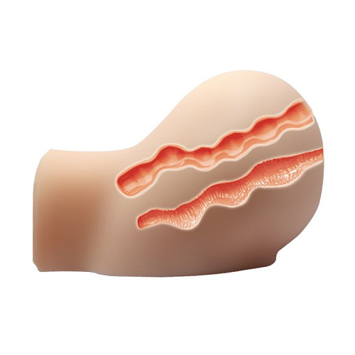 Телесные вагина и анус с вибрацией Baile Crazy Bull Busty Butt BM-009141Z-1