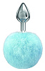 Серебристая анальная пробка с голубым пушистым хвостиком Lola toys Twinkle 4018-03lola