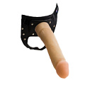 Крупный фаллоимитатор телесного цвета на трусиках с плагом LOVETOY (А-Полимер) 287003 (20,5 см)