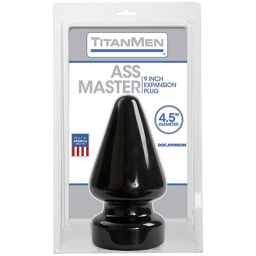 Огромный плаг в чёрном цвете Doc Johnson Titanmen Tools Butt Plug 4.5 Diameter Ass Master 3203-02-CD (23,1 см)