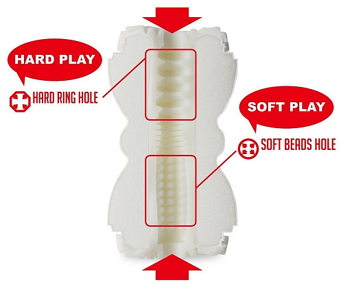 Двусторонний мастурбатор белого цвета Men sMax Smart ET03