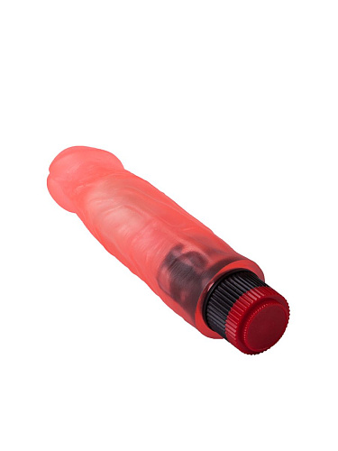 Розовый вибромассажёр в виде фаллоса с венками LOVETOY (А-Полимер) 227400 (18,5 см)