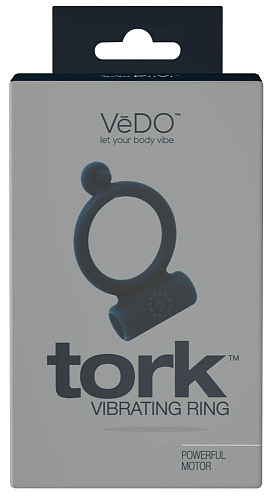 Чёрное виброкольцо VeDO Tork 05962640000