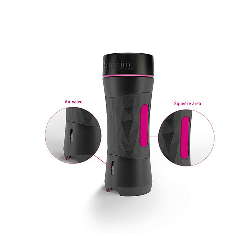 Чёрный мастурбатор-вагина в тубе MyStim Oh Push me 46372