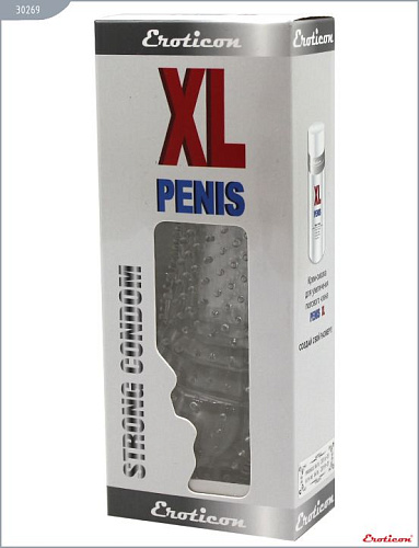 Прозрачная насадка из геля с шипами Eroticon 30269 (14 см)