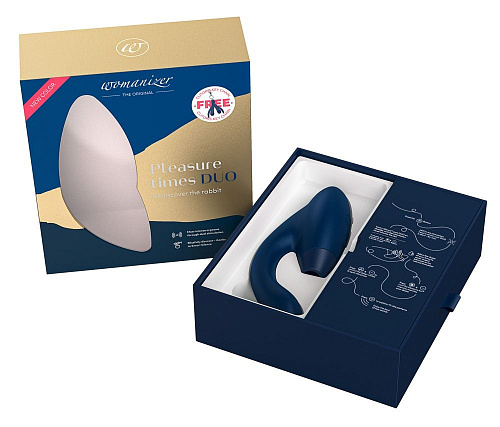 Синий стимулятор с вагинальным отростком Womanizer DUO 05518130000