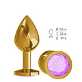 Золотистая средняя пробка с сиреневый кристаллом Сумерки богов 520-13 lilac-DD (8,5 см)