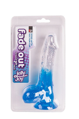 Нежно-голубой фаллоимитатор с прозрачным стволом и присоской Dream Toys 21194