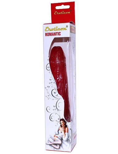 Красный гелевый фаллоимитатор с утолщением Eroticon 30017