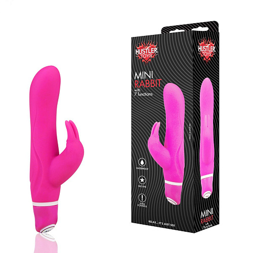 Розовый вибратор со стимуляцией клитора Hustler HT-R5-PNK (21 см)