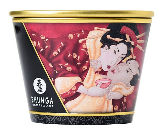 Массажная свеча с ароматом клубничного вина Shunga Sparkling Strawberry Wine 4508