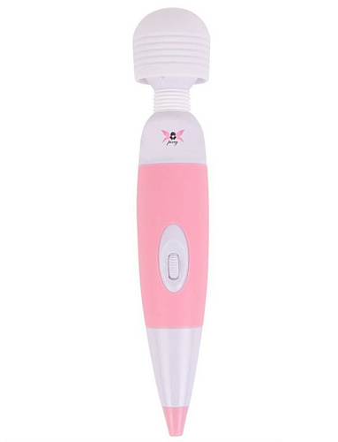 Бело-розовый, работающий от сети вибромассажёр Pixey Pixey Wand Mini Pink Edition 122-F1200 (25 см)