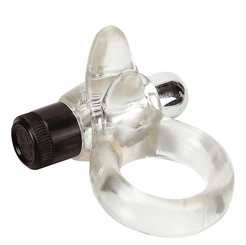 Прозрачное эрекционное кольцо Seven Creations VIBRO RINCLITORAL TONGUE CLEAR 21-21CL-BCD