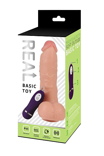 Реалистичный вибратор с пультом управления телесного цвета Real RV10012 (21 см)