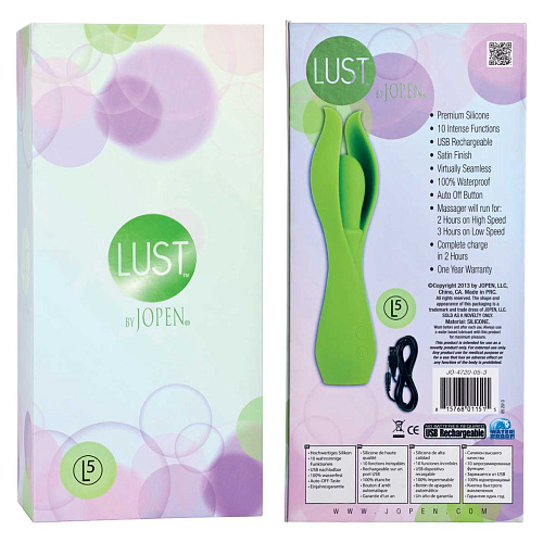 Малый зёленый вибратор с лепестками Jopen Lust by JOPEN L5 JO-4720-05-3