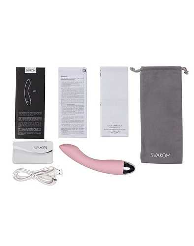 Нежно-розовый вибратор Svakom Amy SUV-02-03 (17 см)
