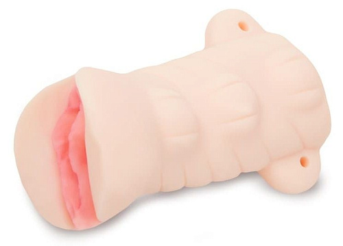 Телесный реалистичный мастурбатор-вагина с рельефной текстурой Пикантные штучки DP02034