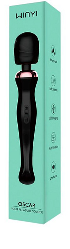 Чёрный вибратор Winyi Oscar WY0543-BLA (32,2 см)