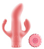 Розовый вибратор с клиторальным и анальным отростками NMC 111783 (15,2 см)