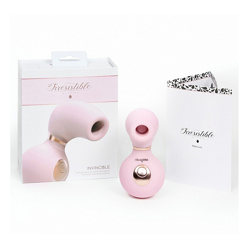 Розовый клиторальный вакуум-волновой массажёр Irresistible Invincible IRR003PNK