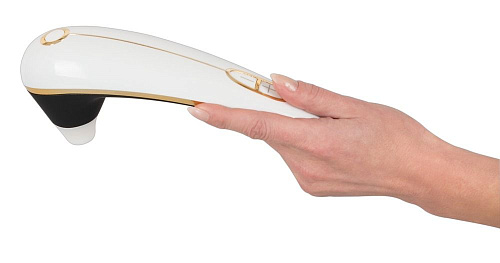 Чёрно-белый бесконтактный стимулятор клитора Womanizer +size 0588628