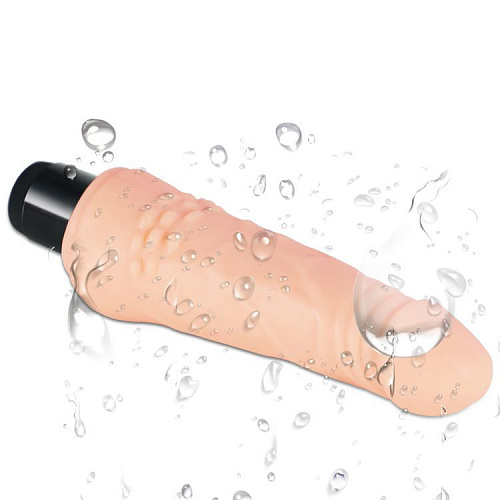 Реалистичный вибромассажёр телесного цвета с шипами для клиторального массажа Lovetoy 1004 (19 см)