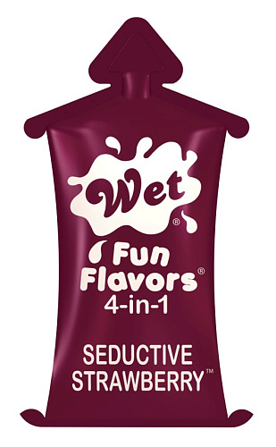 Разогревающий лубрикант с ароматом клубники Wet Fun Flavors 4-in-1 Seductive Strawberry 20483 (10 мл)