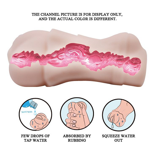 Мастурбатор телесного цвета с виде вагины в платье Baile Crazy Bull Realistic Vagina BM-009199ZK