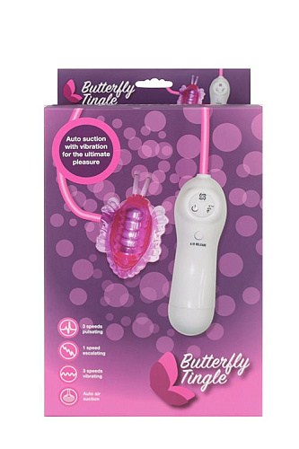 Розовая вибробукашка для клитора с вакуумным всасыванием Seven Creations 16-63CPK/WH BX