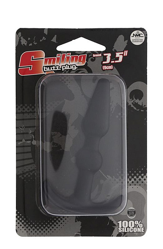 Чёрный массажер для анальной стимуляции NMC T-SHAPE SILICONE BUTT PLUG BLACK 111594 (8,9 см)