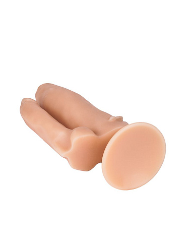 Анально-вагинальный фаллоимитатор с шипами на присоске телесного цвета Сумерки богов 101-11 BX DD (15,5 см)