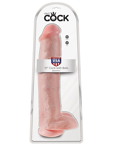 Телесный фаллоимитатор-гигант Pipedream 15 Cock with Balls PD5535-21 (40,6 см)