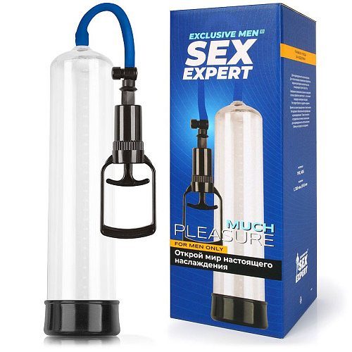 Прозрачная вакуумная помпа со шкалой Bior toys Sex Expert SEM-55162