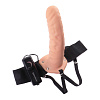 Телесный полый страпон с вибрацией Pipedream 8  Vibrating Hollow Strap-On PD3361-21