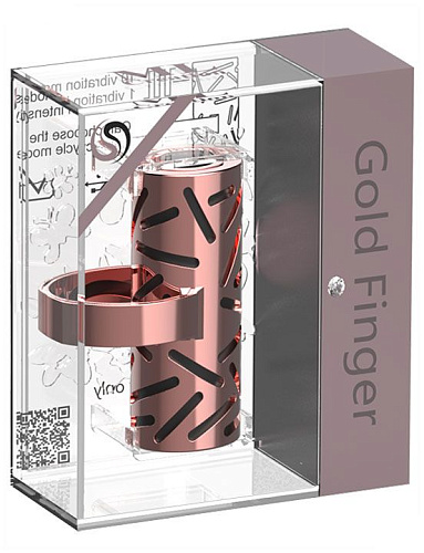 Чёрная вибропулька на палец в металлическом корпусе ML Creation Gold Finger ML41