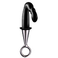 Чёрный изогнутый анальный плаг Dream Toys PROSTATE PLUG PLATED HANDLE 21611