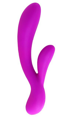 Перезаряжаемый лиловый вибратор с клиторальным отростком Baile Angela BI-014169 (21 см)