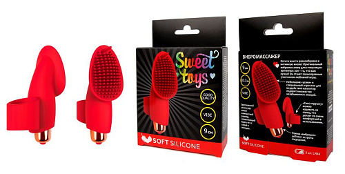 Красный клиторальный вибромассажёр с усиками Bior toys ST-40196-3 (9 см)