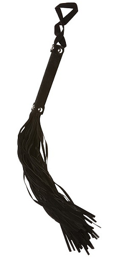 Многохвостая бархатистая чёрная плеть Allure Lingerie X-Play 2039