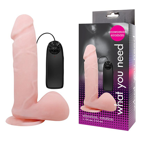 Реалистичный фаллоимитатор с ротацией Bior toys EROWOMAN EE-10257 (19,5 см)