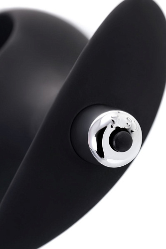 Чёрная вибровтулка с полой серединой в виде сердечка POPO Pleasure Cordis L 731437 (17 см)