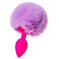 Розовая анальная втулка с сиреневым пушистым хвостиком ToyFa Sweet bunny 357016