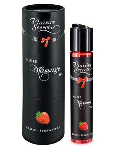 Массажное масло с ароматом клубники Plaisir Secret Huile de Massage Gourmande Fraise des Bois 826007 (59 мл)