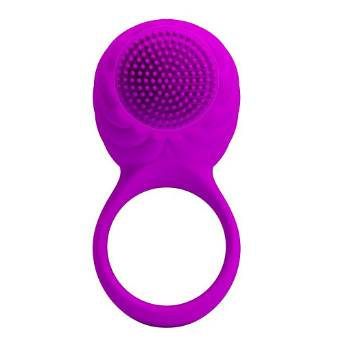 Лиловое эрекционное виброкольцо с щёточкой Baile Florence BI-014410