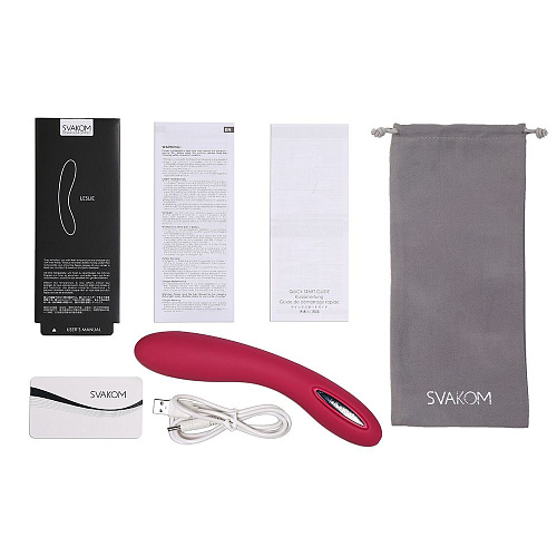Винно-красный вибратор с функцией подогрева Svakom Leslie SLV-01-03 (20 см)